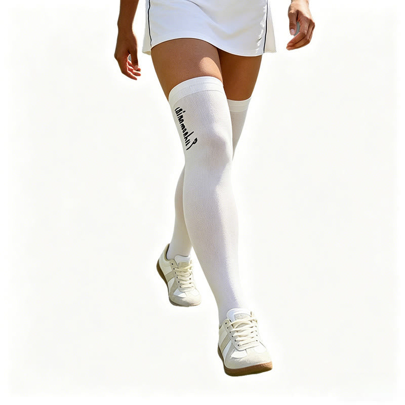 Sun Protection Thigh High Socks - White - EU36-42(US3-8.5) - image 4