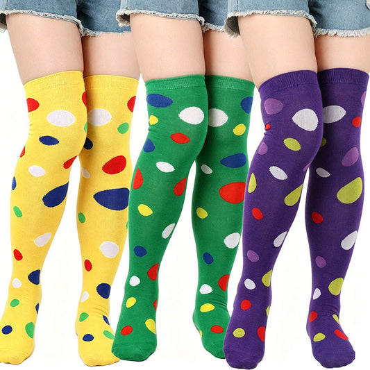 Polka Dot Thigh High Socks(3 Pairs) - image 0