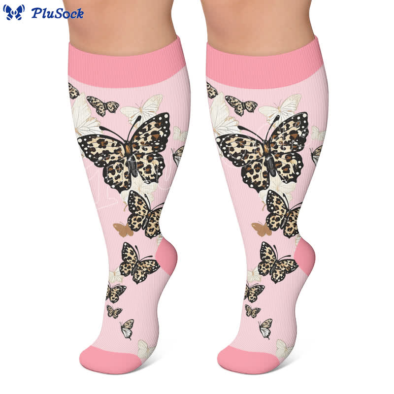 Plus Size Mint Butterfly Compression Socks - image 3