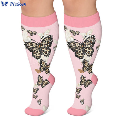 Plus Size Mint Butterfly Compression Socks - image 3