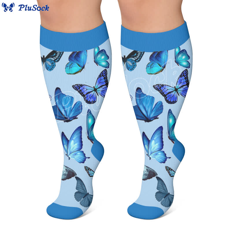 Plus Size Mint Butterfly Compression Socks - image 4