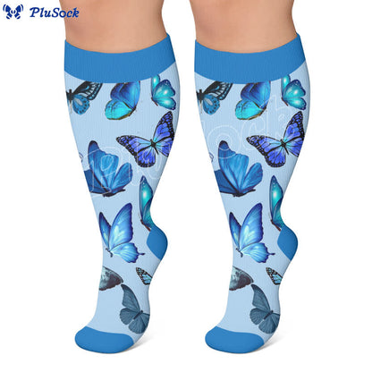 Plus Size Mint Butterfly Compression Socks - image 4