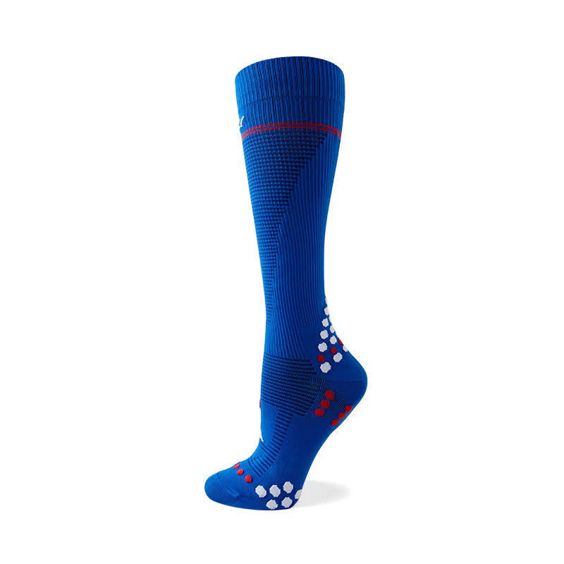 Waffle Mesh Knee High Compression Socks - Blue - EU36-42(US3-8.5) - image 5