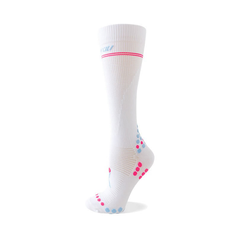 Waffle Mesh Knee High Compression Socks - White - EU36-42(US3-8.5) - image 2