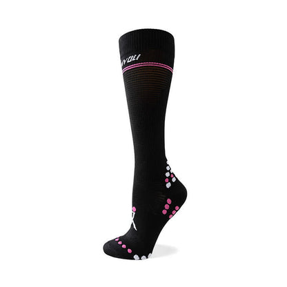 Waffle Mesh Knee High Compression Socks - Black - S/M - image 1