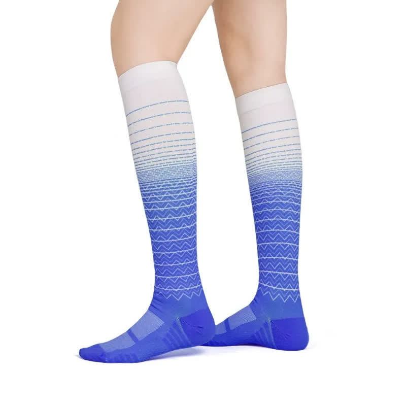 Gradient Wave Compression Socks - Royal Blue - S/M - image 1