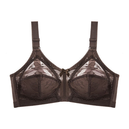 Lace Bow Full Coverage Bras - Coffee - 50 - D - image 8