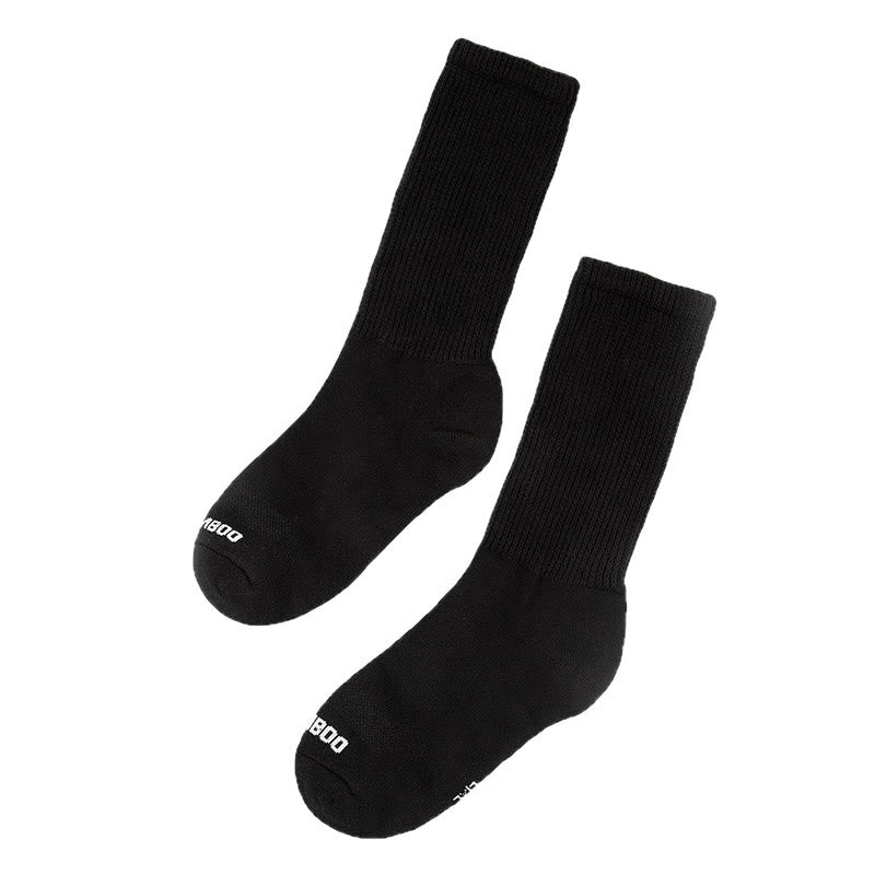 Plus Size Bamboo Solid Color Knee High Socks(3 Pairs) - Black - EU40-44(US7-10) - image 8