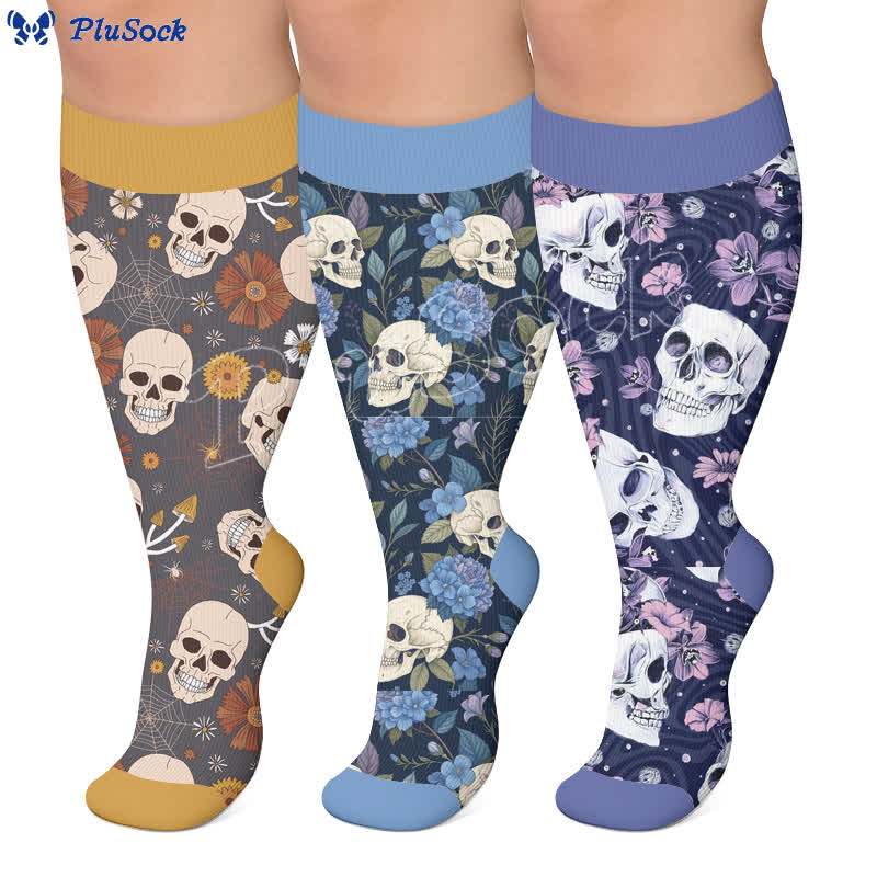 Plus Size Kapok Skull Compression Socks - image 0