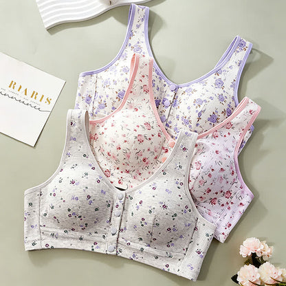 Floral Front Closure Wireless Bra(2 Packs) - image 3