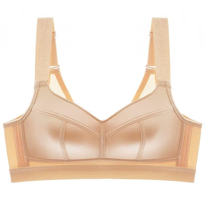 Wide Strap Support Wireless Bra - Nude - 52 - E - image 1