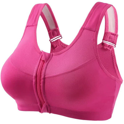 Front Zip Support Sport Wireless Bra(2 Packs) - Pink - 5XL - image 7
