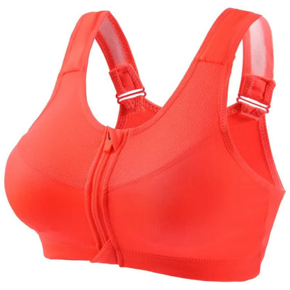 Front Zip Support Sport Wireless Bra(2 Packs) - Orange - 5XL - image 8
