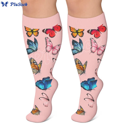 Plus Size Sweet Butterfly Compression Socks - image 2