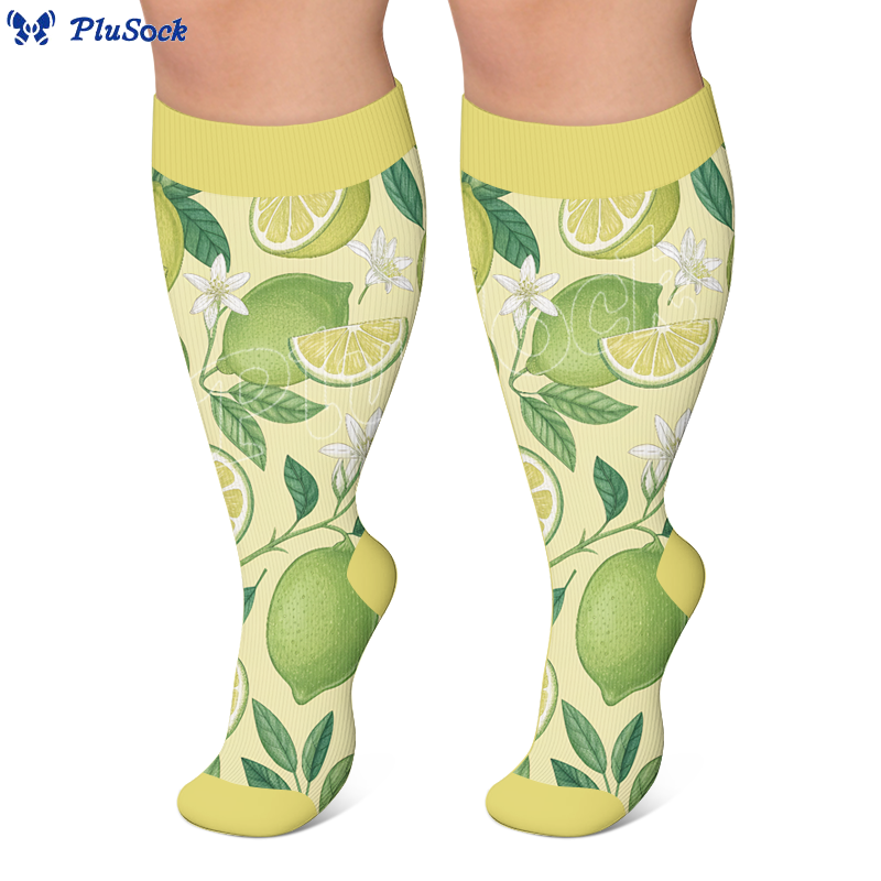 Plus Size Playful Citrus Compression Socks - image 4