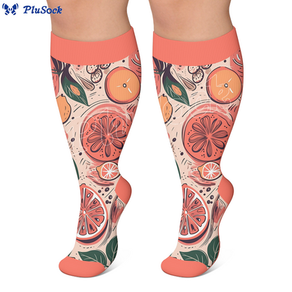 Plus Size Playful Citrus Compression Socks - image 2