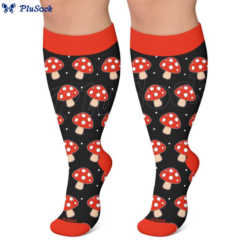 Plus Size Mushroom Tomato Compression Socks - image 3