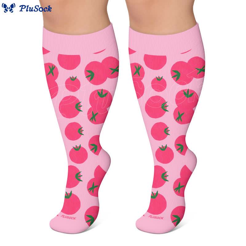 Plus Size Mushroom Tomato Compression Socks - image 2