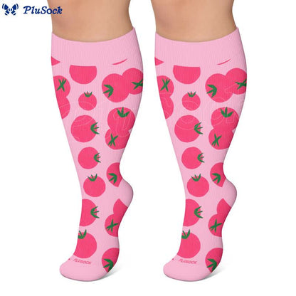 Plus Size Mushroom Tomato Compression Socks - image 2