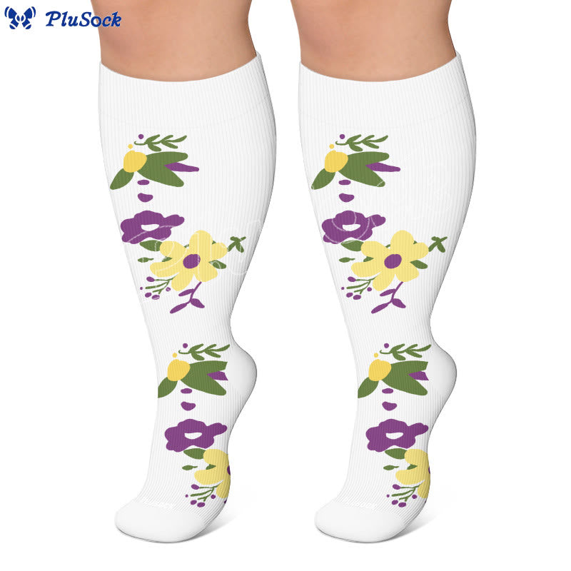 Plus Size Floral Compression Socks - image 4