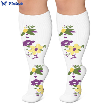 Plus Size Floral Compression Socks - image 4