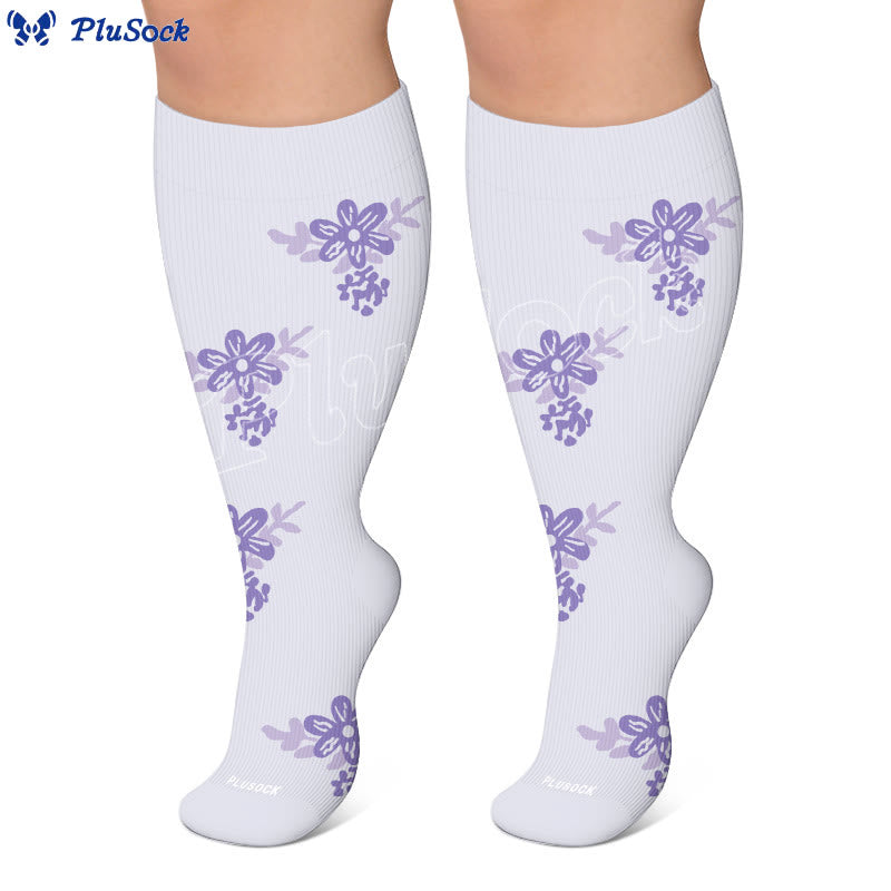 Plus Size Floral Compression Socks - image 2