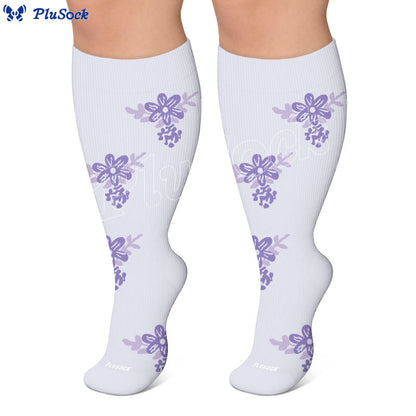 Plus Size Floral Compression Socks - image 2