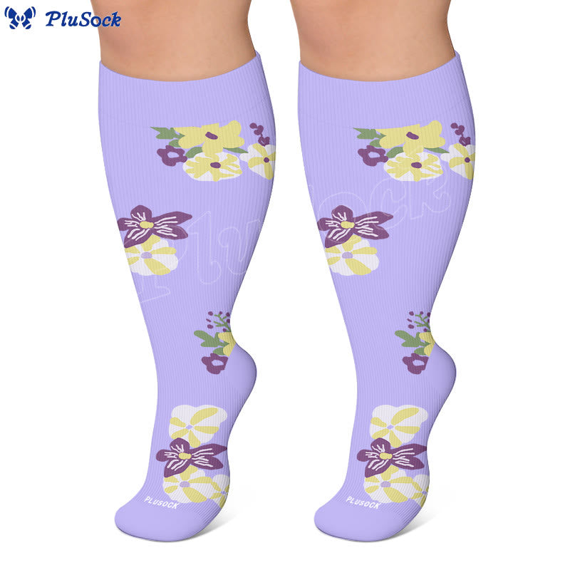 Plus Size Floral Compression Socks - image 5