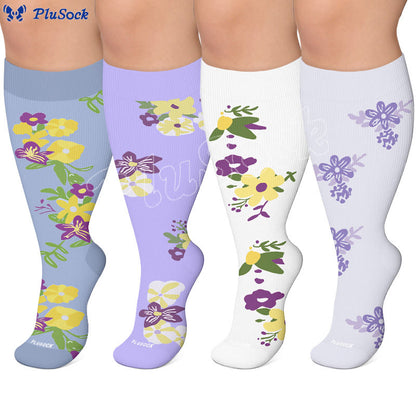 Plus Size Floral Compression Socks - image 0