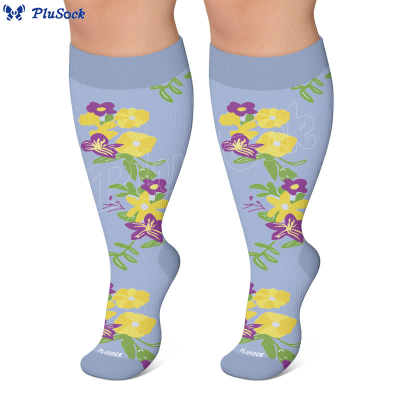 Plus Size Floral Compression Socks - image 3