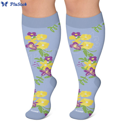 Plus Size Floral Compression Socks - image 3