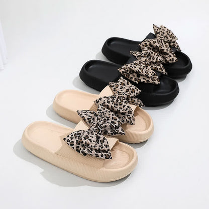 Leopard Bow Cloud Sole Slide Slippers - image 1