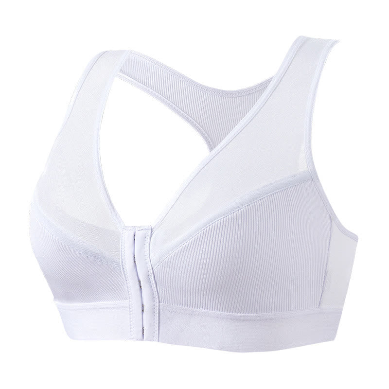 Front Closure Wireless Bra - White - 2XL - image 12
