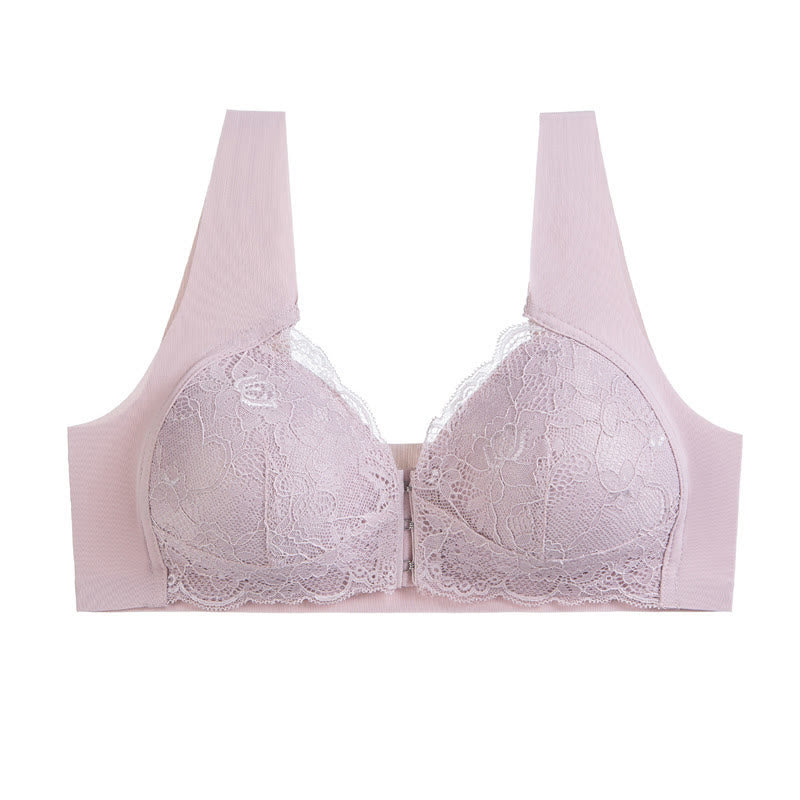 Front Closure Wireless Bra - Purple - 5XL - image 12