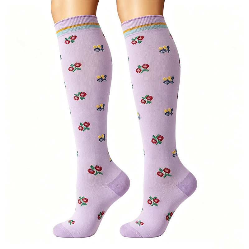 small flower Compression Socks(6 Pairs) - image 4
