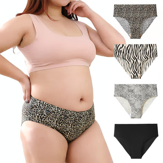 Zebra Leopard Print Seamless Invisible Panty(4 Packs) - image 0