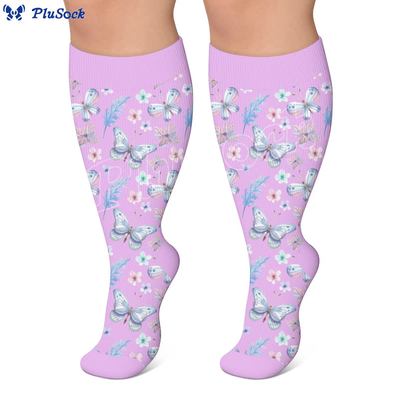 Plus Size Nostalgic Butterfly Compression Socks - image 4