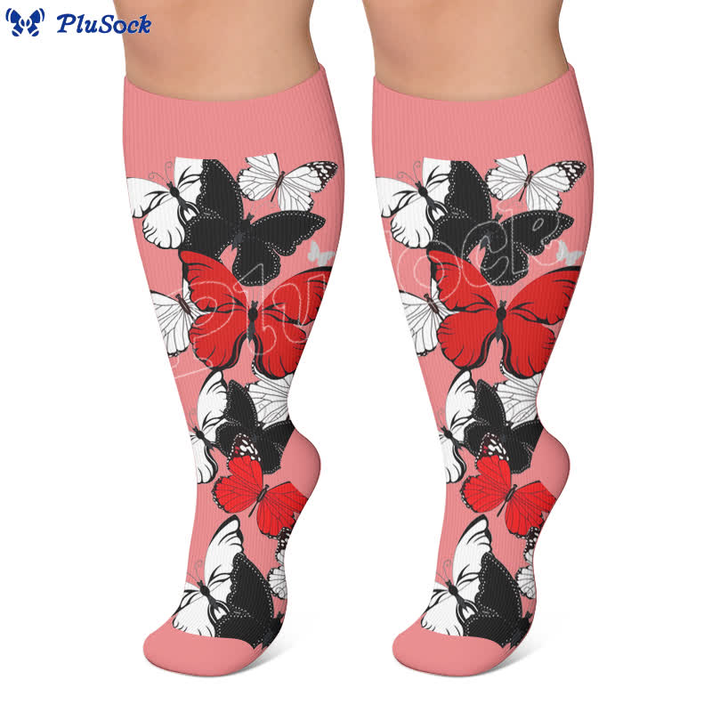 Plus Size Nostalgic Butterfly Compression Socks - image 2