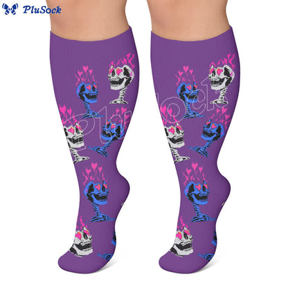 Plus Size Alternative Skull Art Compression Socks - image 4