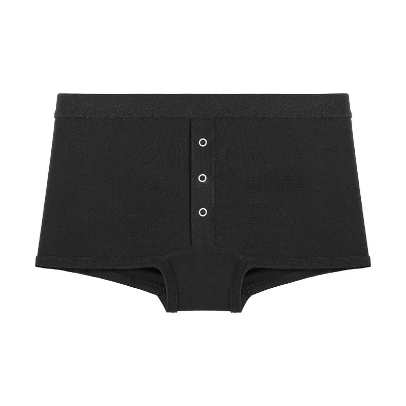 Soft Button Front Panty(2 Packs) - Black - 2XL - image 9