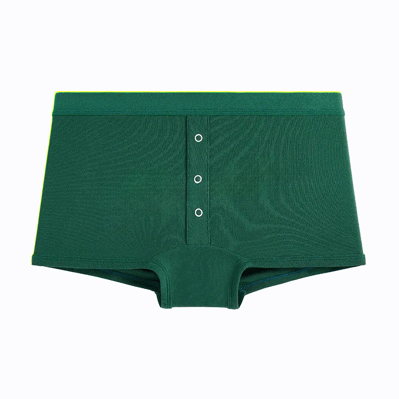Soft Button Front Panty(2 Packs) - Green - 2XL - image 5