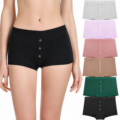 Soft Button Front Panty(2 Packs) - Grey+Brown - 2XL - image 0