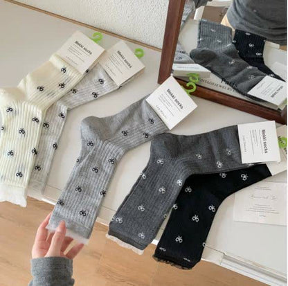 Bow Bamboo Quarter Socks (5 Pairs) - image 3