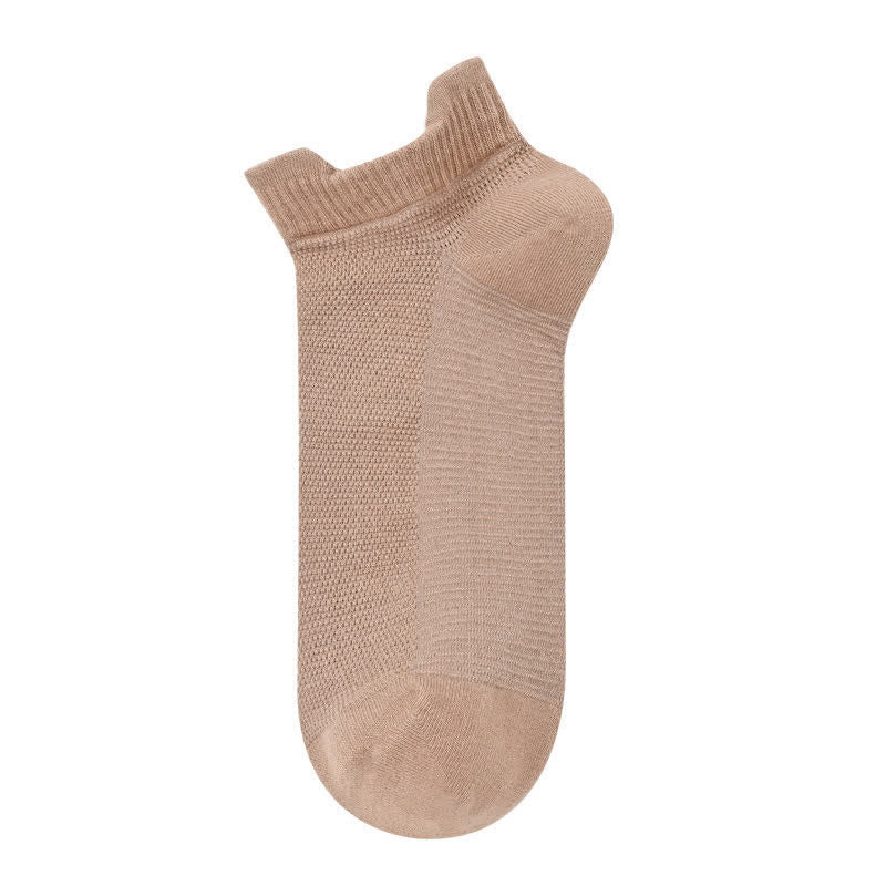 Breathable Cotton Quarter Socks (3 Pairs) - Khaki - EU40-45 (US7-12) - image 5