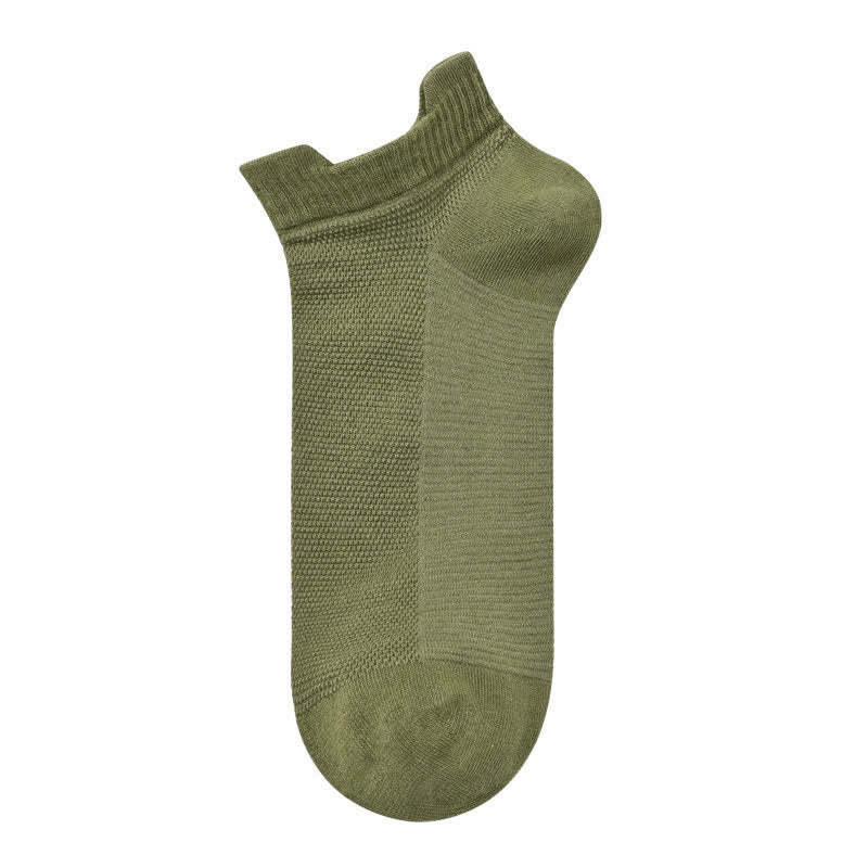 Breathable Cotton Quarter Socks (3 Pairs) - Army Green - EU40-45 (US7-12) - image 4