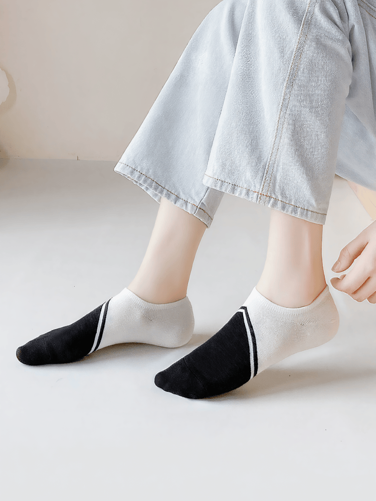Bamboo Colorblock No Show Socks(5 Pairs) - image 1