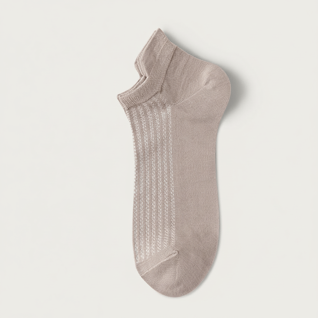 Bamboo Mesh No Show Socks(5 Pairs) - Khaki - EU39-44(US5-10) - image 5