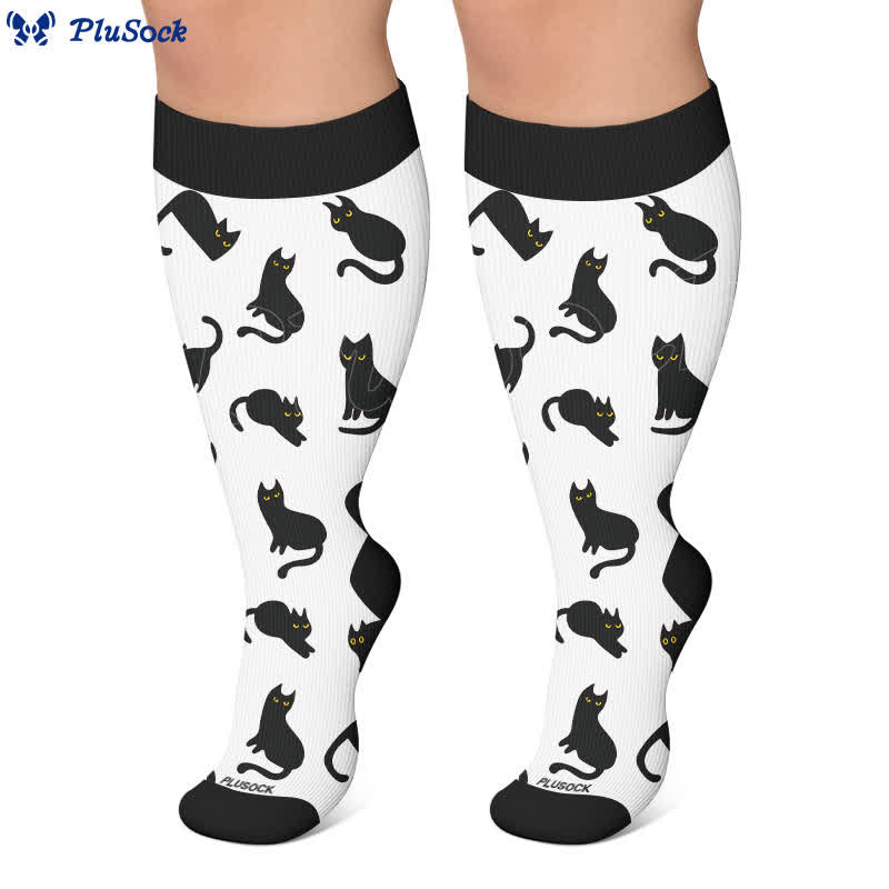 Plus Size Sweet Goth Skull Compression Socks - image 3