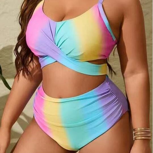 Tie Rainbow Print Bikini Set - image 1