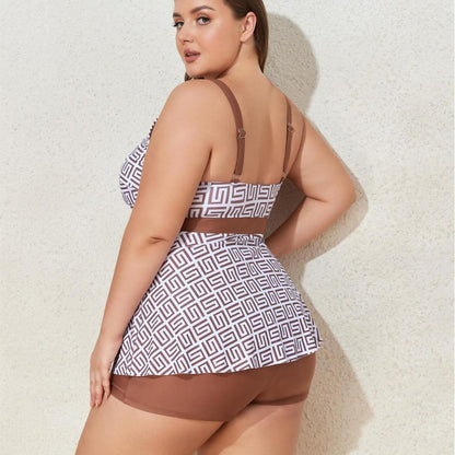 Geometric‑Print Two-Piece Swim Dress - image 3